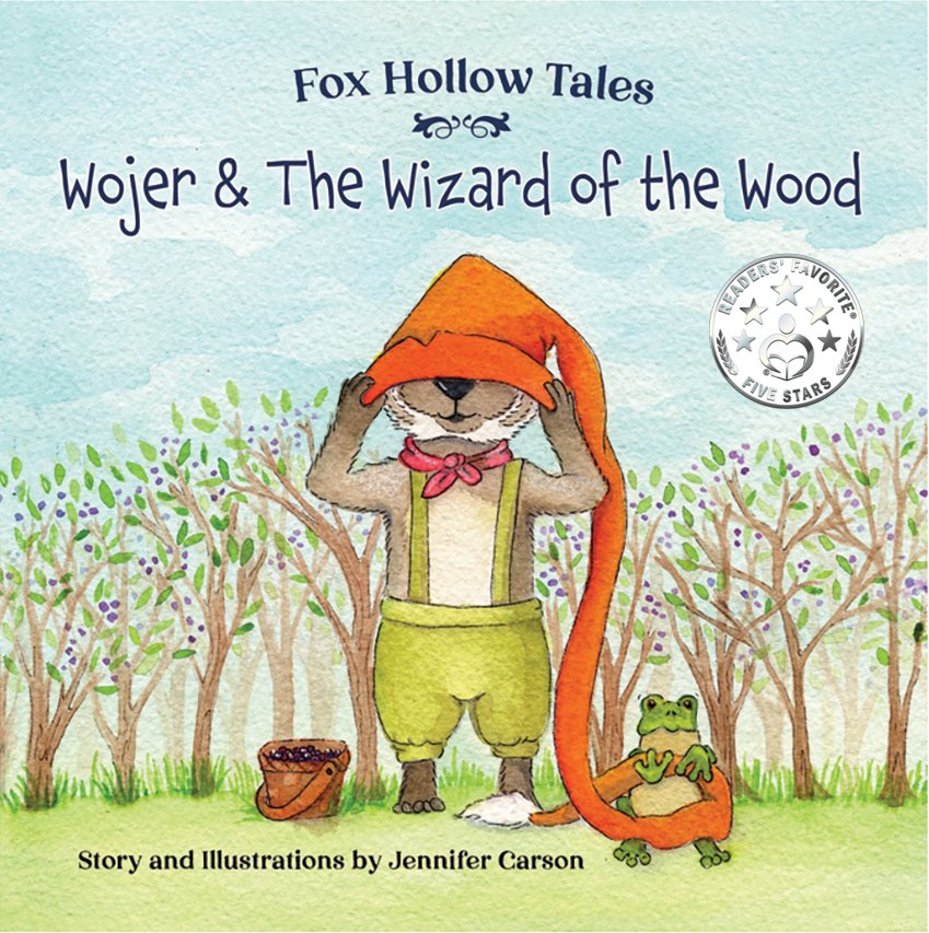 Cover of Wojer and the Wizard of the Wood, carrying a Readers' Favorite Five Stars award seal